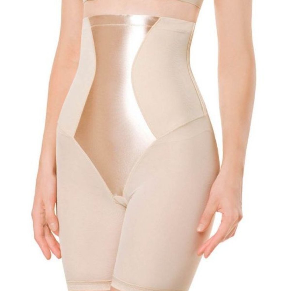 Maidenform Easy Up Firm Control Hi-Waist Thigh Slimmer 1455 Cream Size Medium